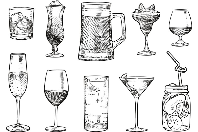 En bild med Illustrerade glas